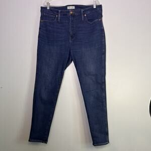 Madewell Womens 10" High Rise Skinny Jeans Sz 34 Stretch Capsule Wardrobe Blue